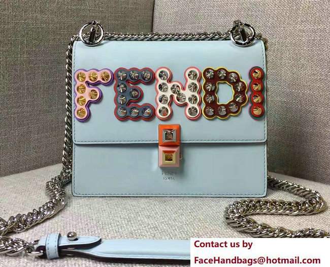 Fendi Logo Studded Kan I Mini Bag Cyan 2017