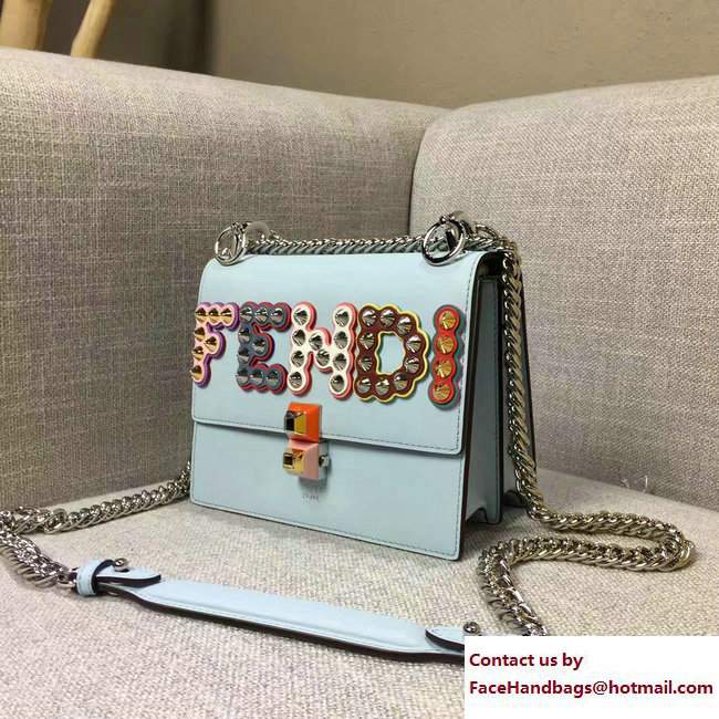 Fendi Logo Studded Kan I Mini Bag Cyan 2017