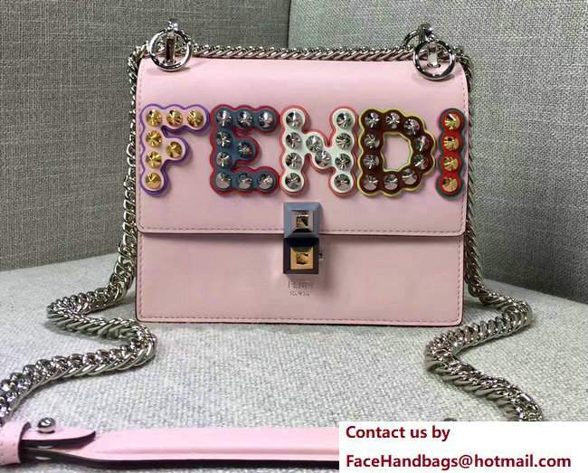 Fendi Logo Studded Kan I Mini Bag Pink 2017