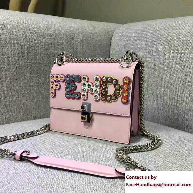 Fendi Logo Studded Kan I Mini Bag Pink 2017