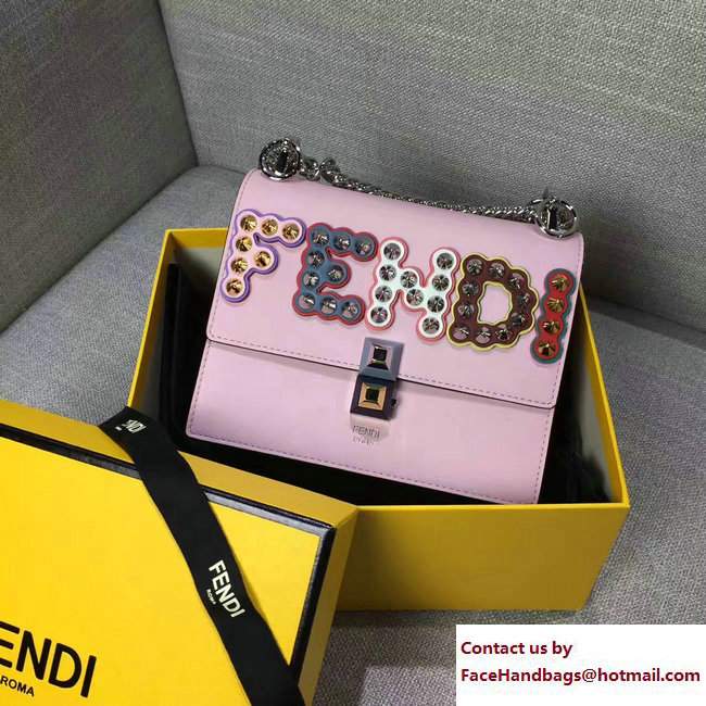 Fendi Logo Studded Kan I Mini Bag Pink 2017