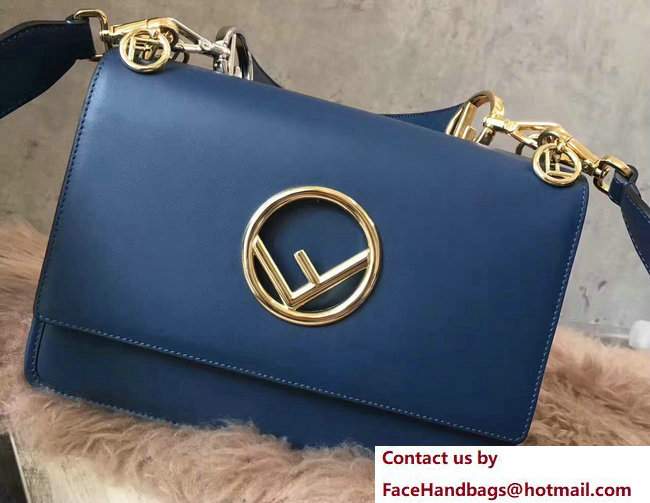 Fendi Medium Kan I Logo Bag Blue 2017