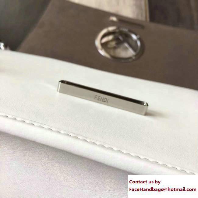 Fendi Medium Kan I Logo Bag White 2017