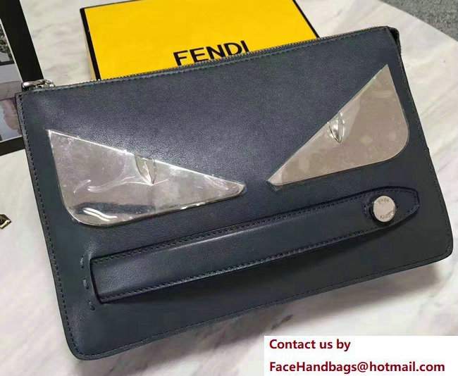 Fendi Metal Bag Bugs Eyes Clutch Pouch Bag Azur Blue 2017