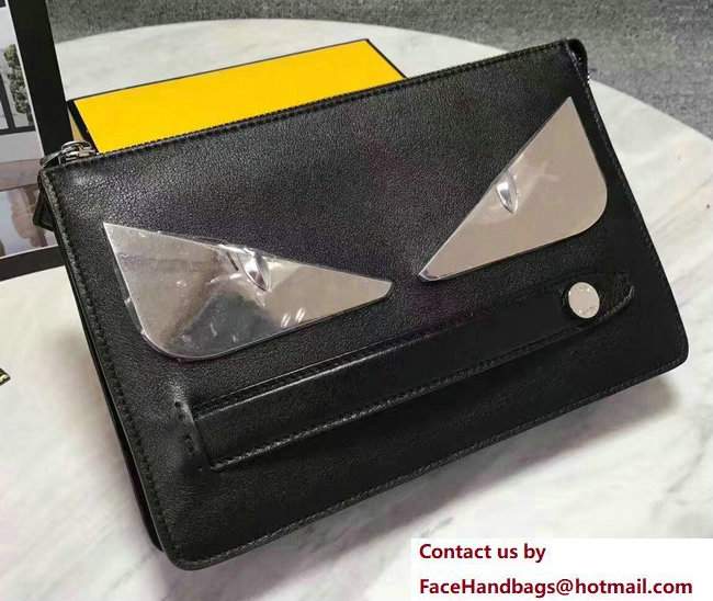 Fendi Metal Bag Bugs Eyes Clutch Pouch Bag Black 2017