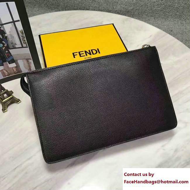 Fendi Metal Bag Bugs Eyes Clutch Pouch Bag Black 2017