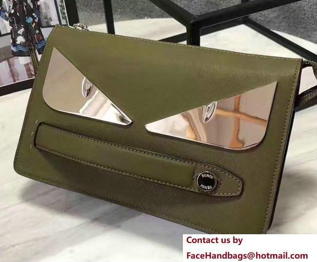 Fendi Metal Bag Bugs Eyes Clutch Pouch Bag Khaki 2017