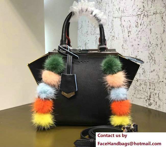 Fendi Mink Fur Pompoms Mini 3 Jours Bag 2017