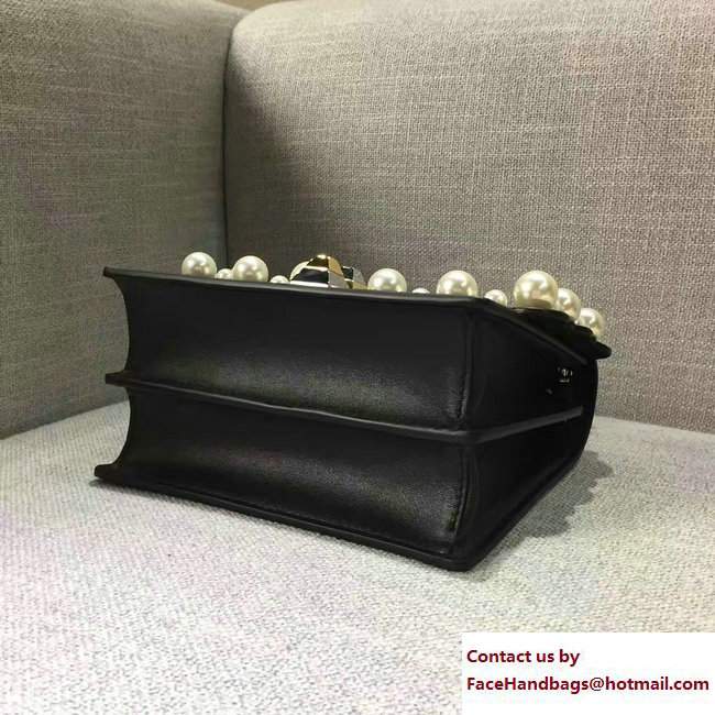 Fendi Pearl Embellished Kan I Mini Bag Black 2017