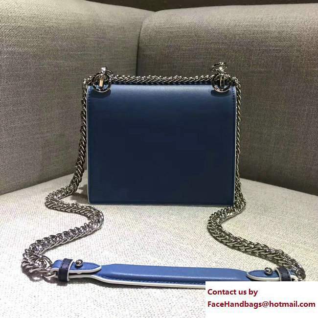 Fendi Pearl Embellished Kan I Mini Bag Blue/Black 2017