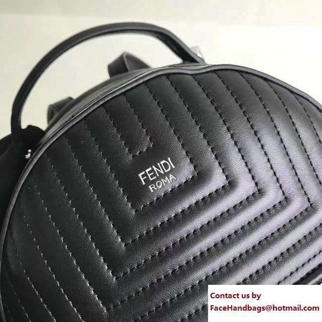 Fendi Quilted Leather Mini Backpack Bag Black 2017