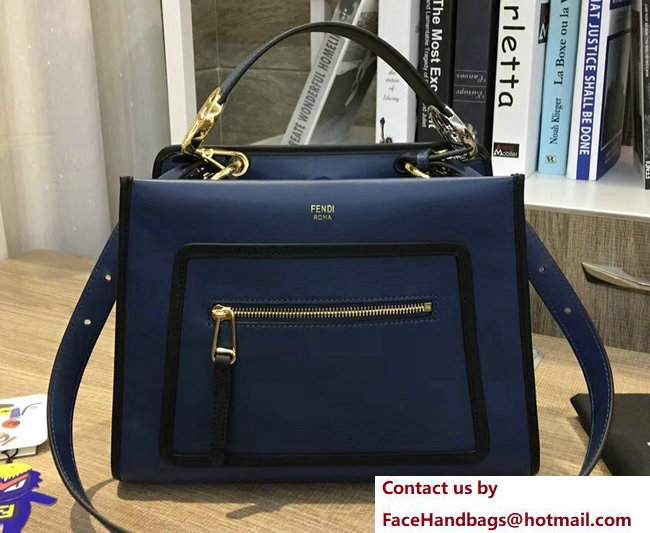 Fendi Rigid Structure Runaway Small Tote Bag Blue 2017