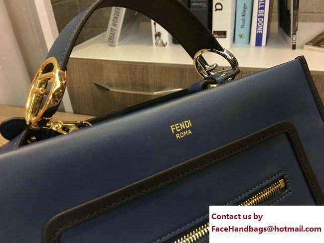 Fendi Rigid Structure Runaway Small Tote Bag Blue 2017