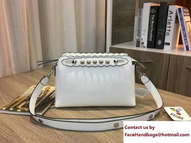 Fendi Studded By The Way Boston Small Bag White/Black Edge 2017