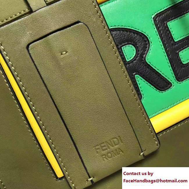 Fendi Vocabulary Rectangular Messenger Shoulder Bag Green 2017