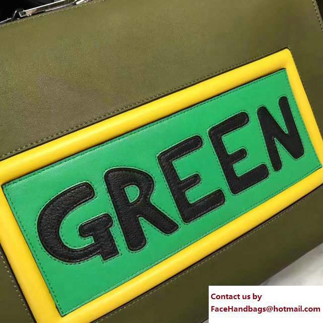 Fendi Vocabulary Rectangular Messenger Shoulder Bag Green 2017