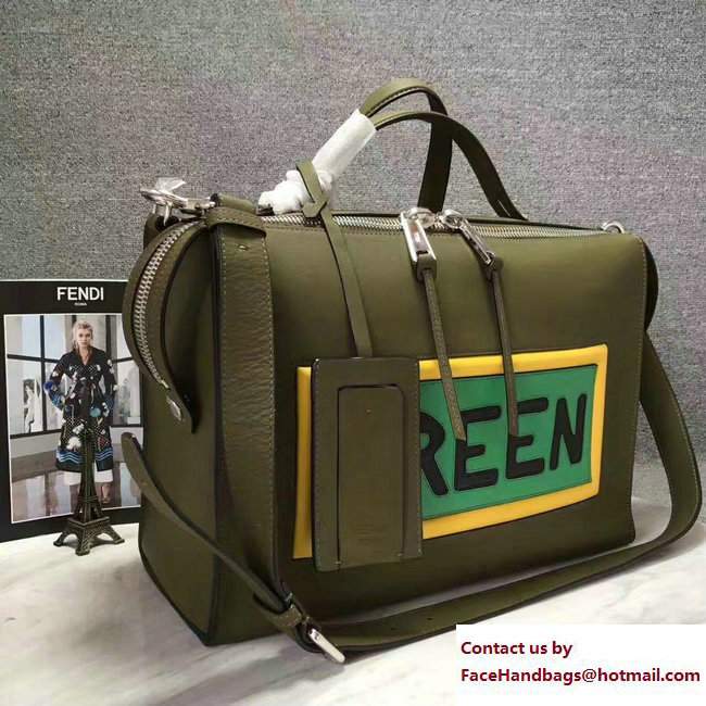 Fendi Vocabulary Rectangular Messenger Shoulder Bag Green 2017