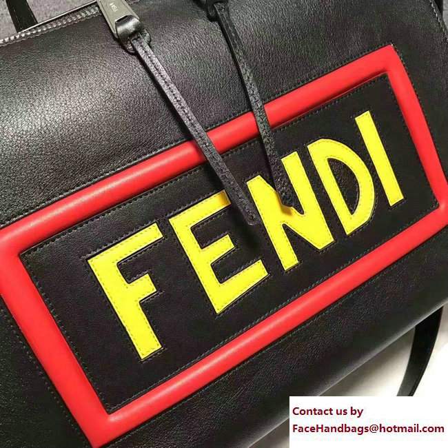 Fendi Vocabulary Rectangular Messenger Shoulder Large Bag Black 2017