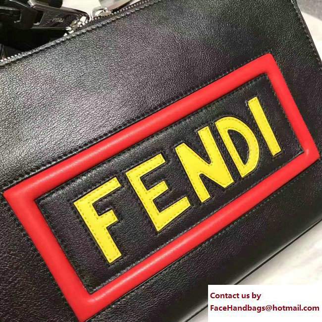 Fendi Vocabulary Rectangular Messenger Shoulder Small Bag Black 2017