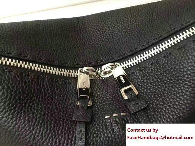 Fendi Whipstitch Selleria Lei Bag Black 2017