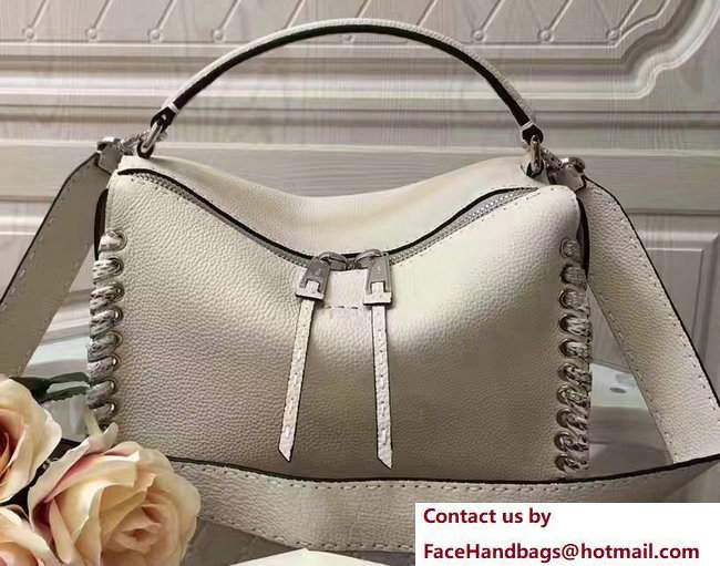 Fendi Whipstitch Selleria Lei Bag Off White 2017