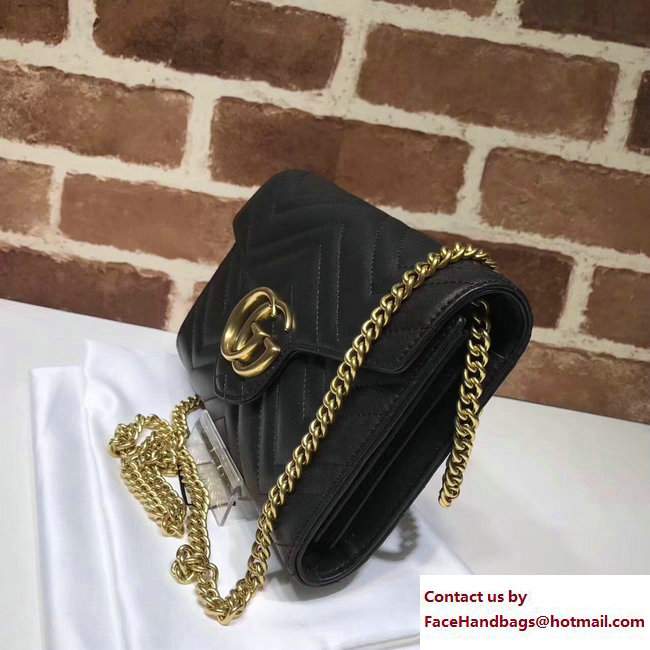 Gucci GG Marmont Matelasse Chevron Mini Bag 474575 Black 2017