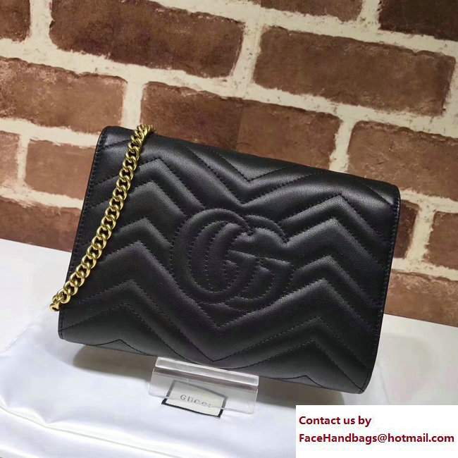 Gucci GG Marmont Matelasse Chevron Mini Bag 474575 Black 2017