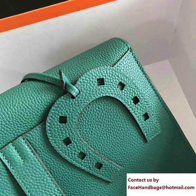 Hermes Leather Halzan Tote Bag Green