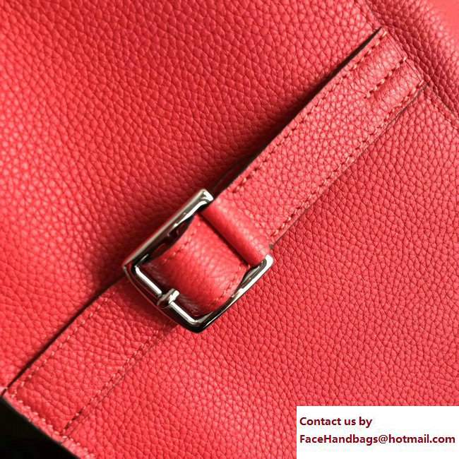 Hermes Leather Halzan Tote Bag Red