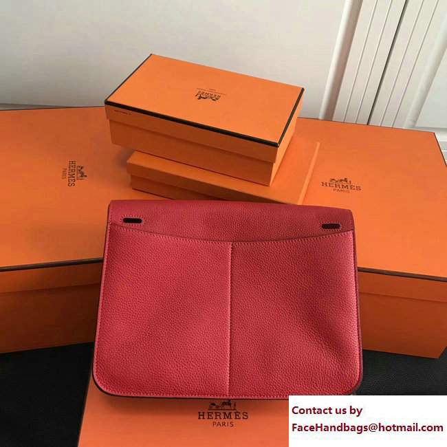 Hermes Leather Halzan Tote Bag Red