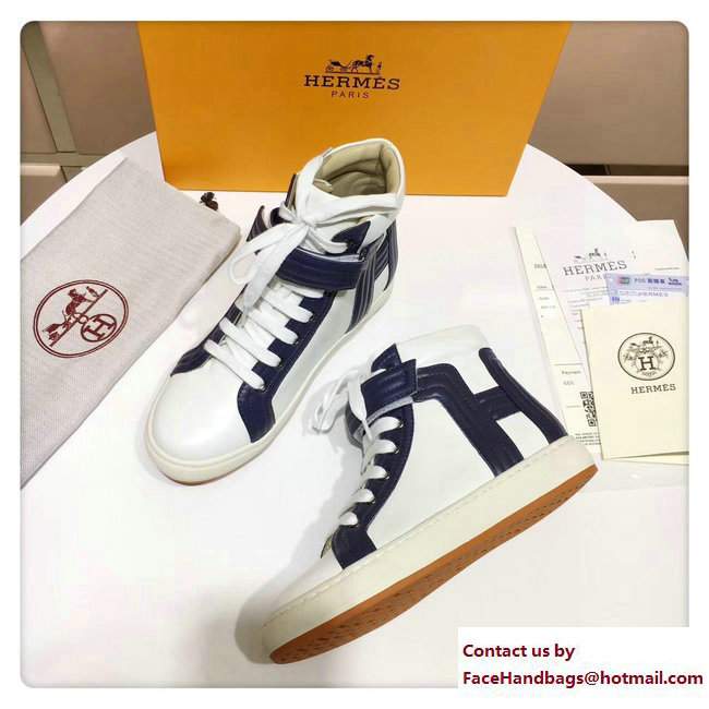 Hermes Player Sneakers Navy Blue/White 2017