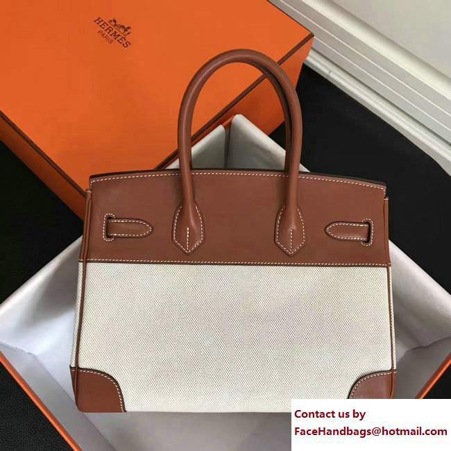 Hermes Swift Leather/Canvas Birkin 30cm Bag