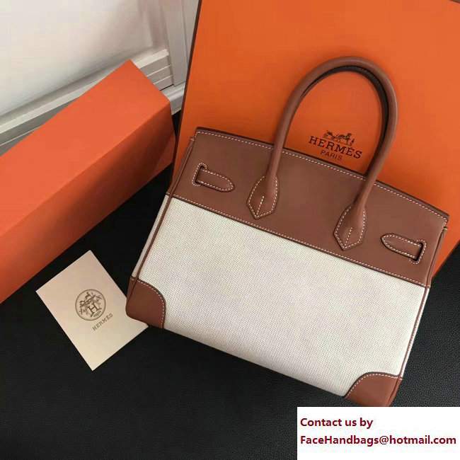 Hermes Swift Leather/Canvas Birkin 30cm Bag