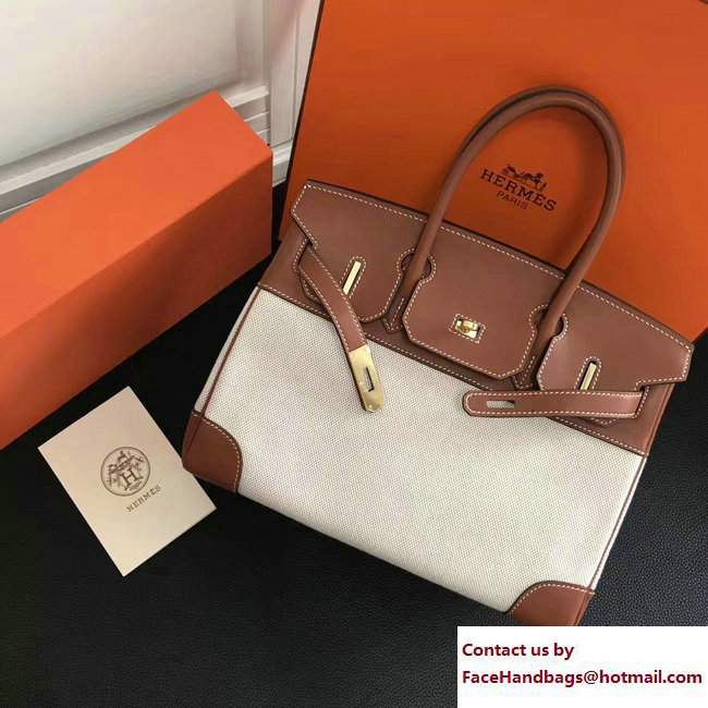 Hermes Swift Leather/Canvas Birkin 30cm Bag