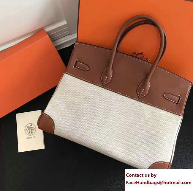 Hermes Swift Leather/Canvas Birkin 35cm Bag