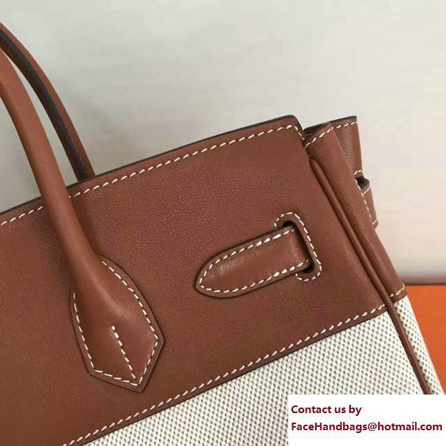 Hermes Swift Leather/Canvas Birkin 35cm Bag