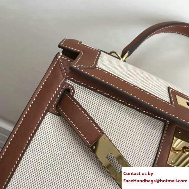 Hermes Swift Leather/Canvas Kelly 28cm Bag