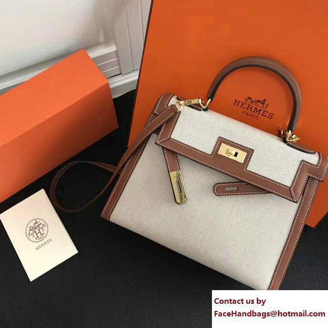 Hermes Swift Leather/Canvas Kelly 28cm Bag