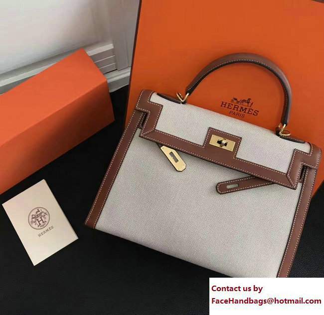 Hermes Swift Leather/Canvas Kelly 32cm Bag