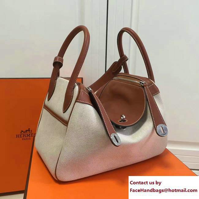 Hermes Swift Leather/Canvas Lindy 30cm Bag