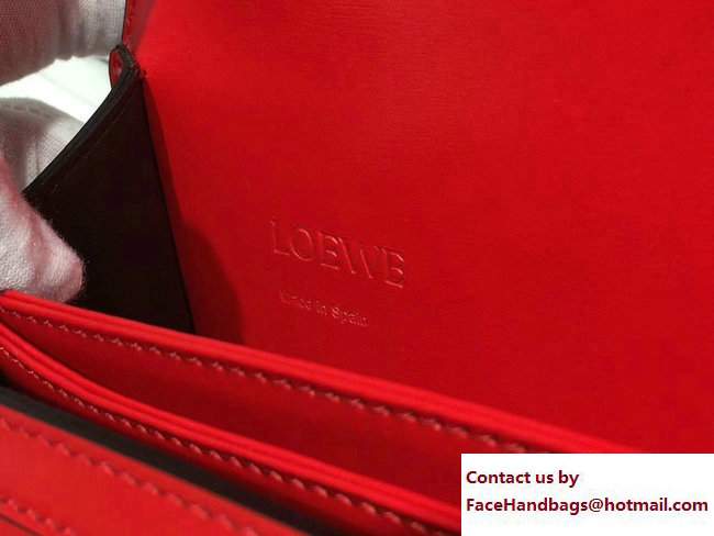 Loewe Barcelona Boxcalf Shouder Medium Bag Red