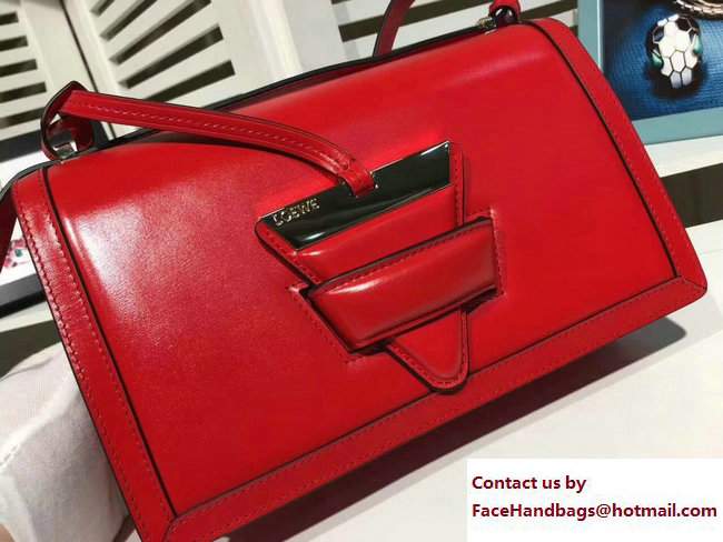 Loewe Barcelona Boxcalf Shouder Medium Bag Red