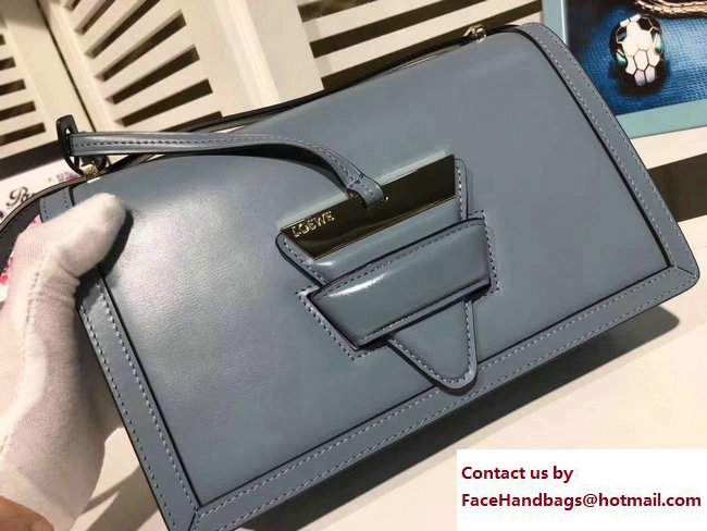 Loewe Barcelona Boxcalf Shouder Medium Bag Stone Blue