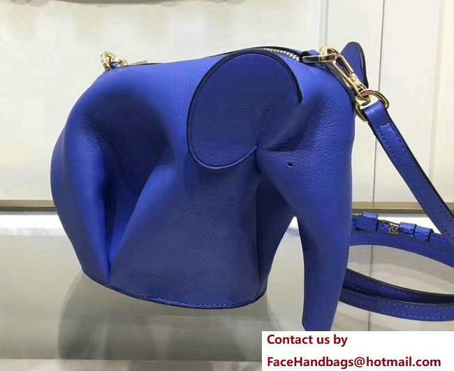 Loewe Calf Elephant Mini Bag Blue