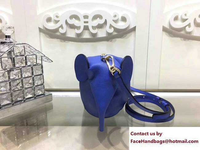 Loewe Calf Elephant Mini Bag Blue