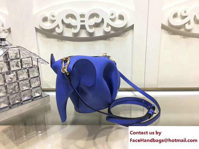 Loewe Calf Elephant Mini Bag Blue