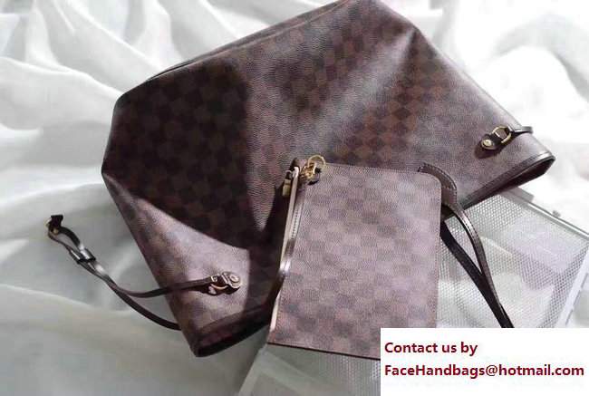 Louis Vuitton Damier Ebene Canvas Neverfull MM N41603 in original leather