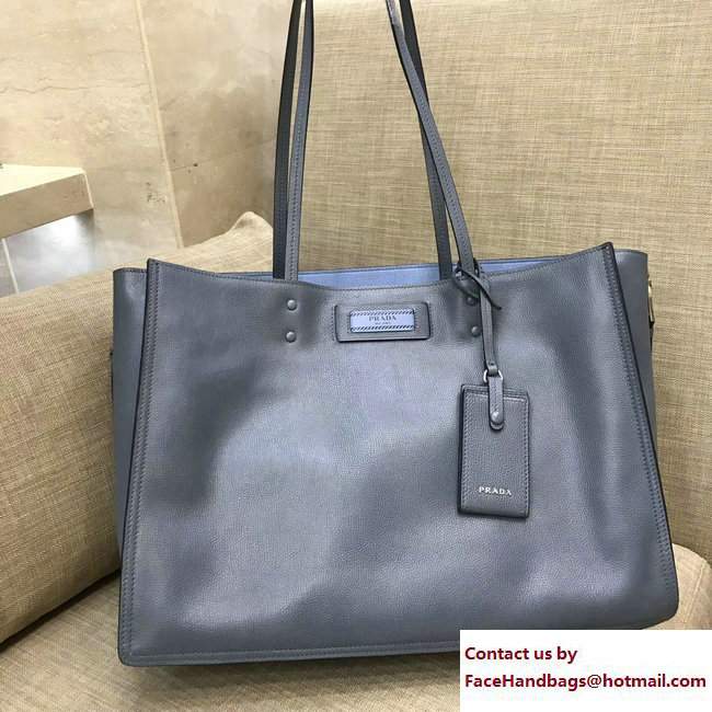 Prada Etiquette Tote Large Bag 1BG122 Light Blue 2017