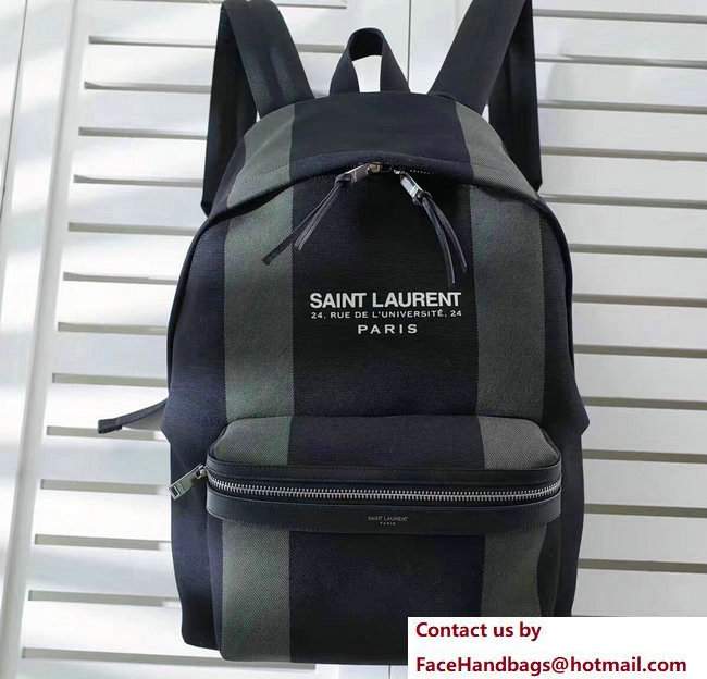 Saint Laurent City Backpack Large Bag 435988 Black/Green