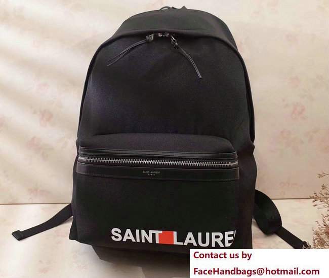 Saint Laurent City Print Backpack Bag 465448 Black